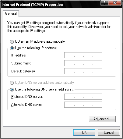 Enter Primary IP Address, Subnet gateway and DNS Servers