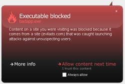 Executable blocked - RED Alert on Haute Secure